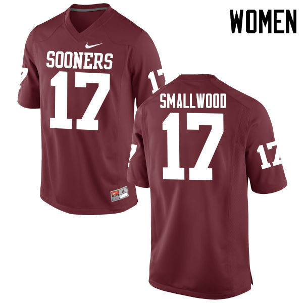 Women Oklahoma Sooners #17 Jordan Smallwood College Football Jerseys Game-Crimson